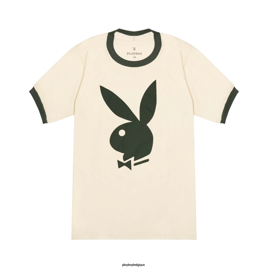 t-shirt à sonnerie classique Playboy vêtements crème Hommes 224ZVZ124