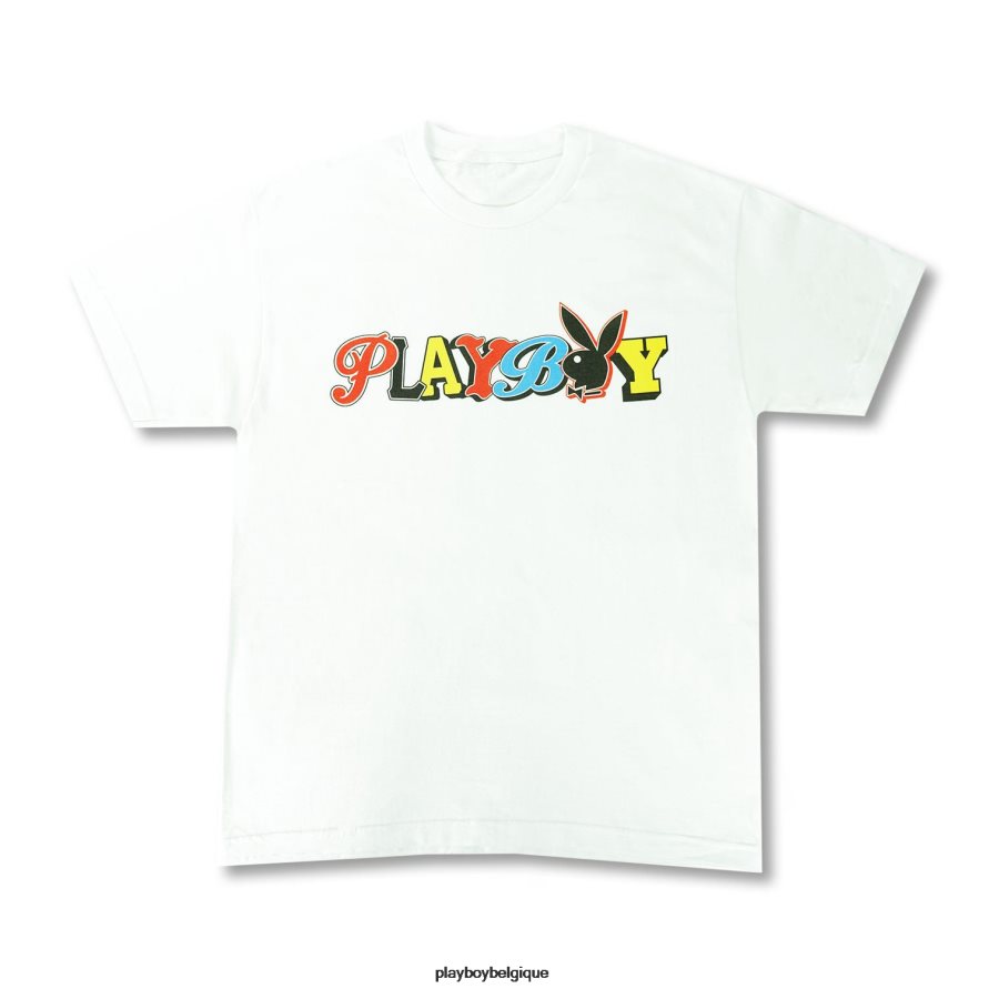 t-shirt sportif Playboy vêtements blanc Hommes 224ZVZ67
