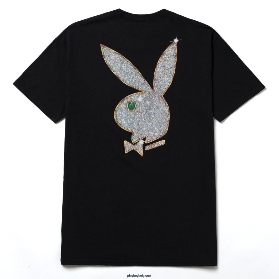 t-shirt tête de lapin Playboy x HUF vêtements noir Hommes 224ZVZ320