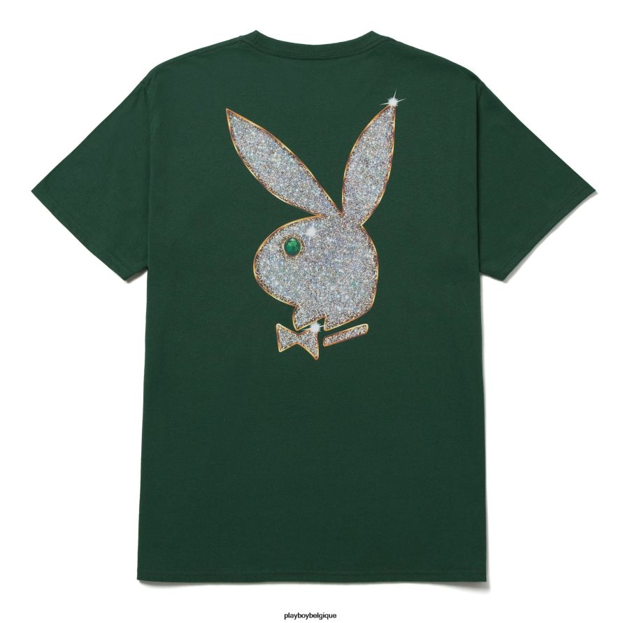 t-shirt tête de lapin Playboy x HUF vêtements vert Hommes 224ZVZ319