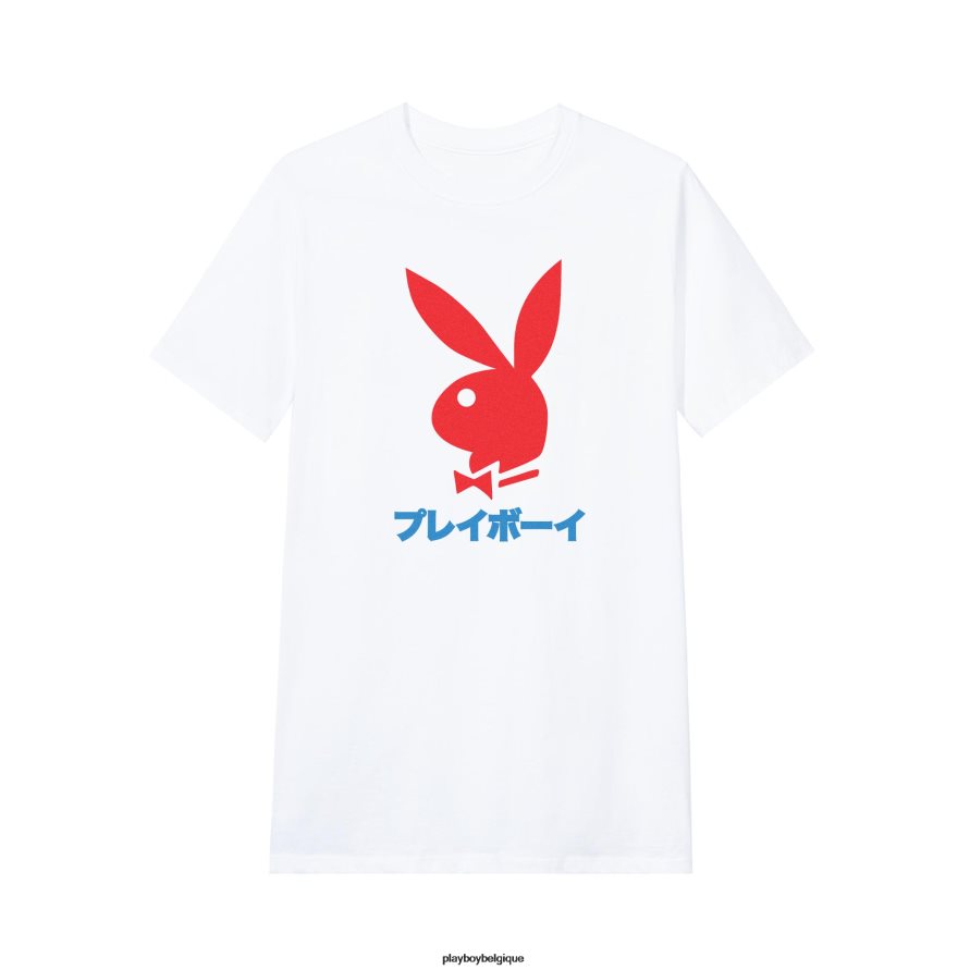 t-shirt tête de lapin japonais Playboy vêtements blanc Hommes 224ZVZ34