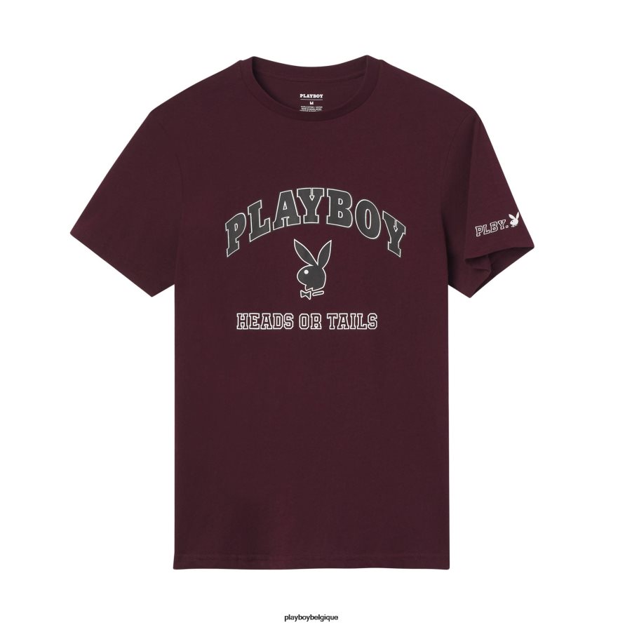 t-shirt têtes ou queues Playboy vêtements Bourgogne Hommes 224ZVZ307