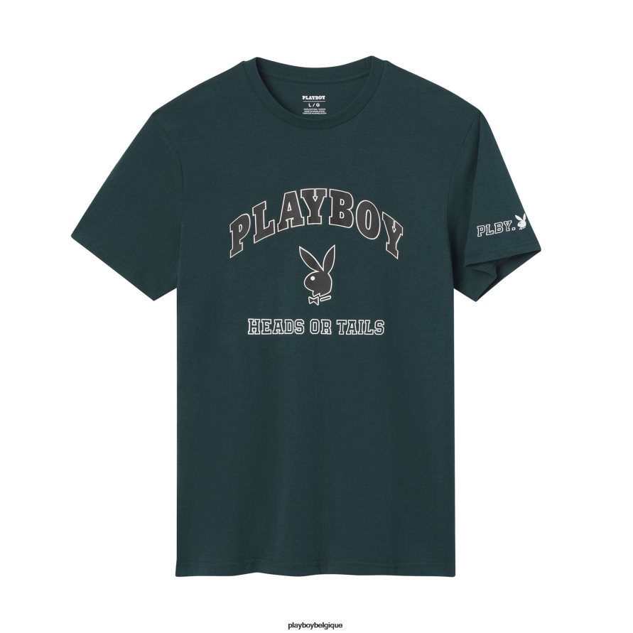t-shirt têtes ou queues Playboy vêtements vert Hommes 224ZVZ308