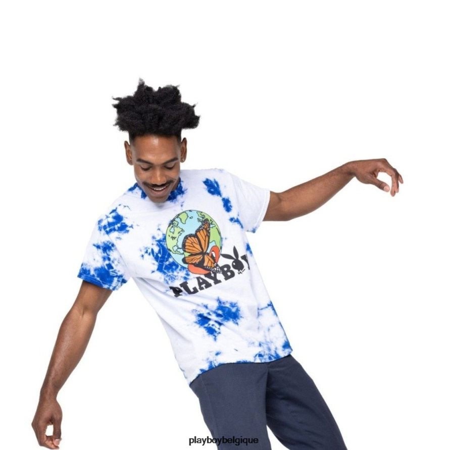 t-shirt tie-dye au naturel Playboy vêtements original Hommes 224ZVZ273