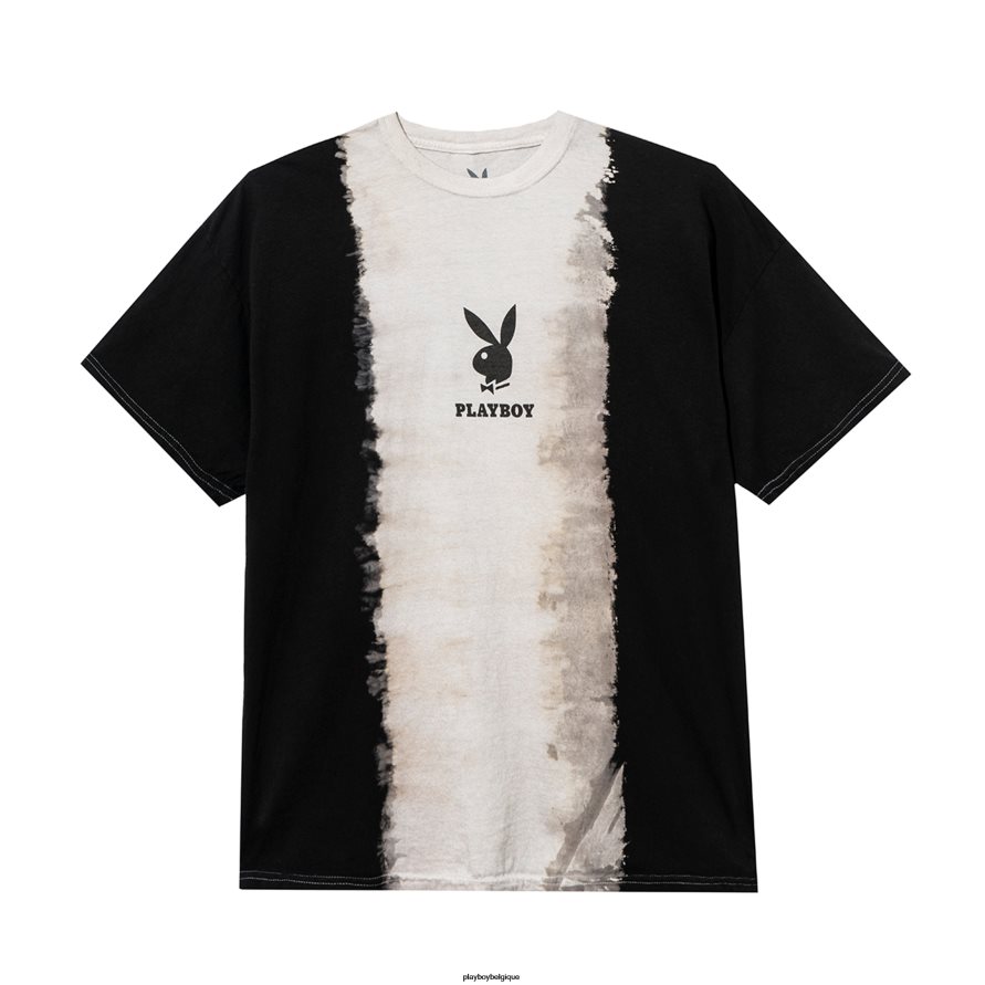 t-shirt tie-dye vertical à logo Playboy vêtements cendre orageuse Hommes 224ZVZ123
