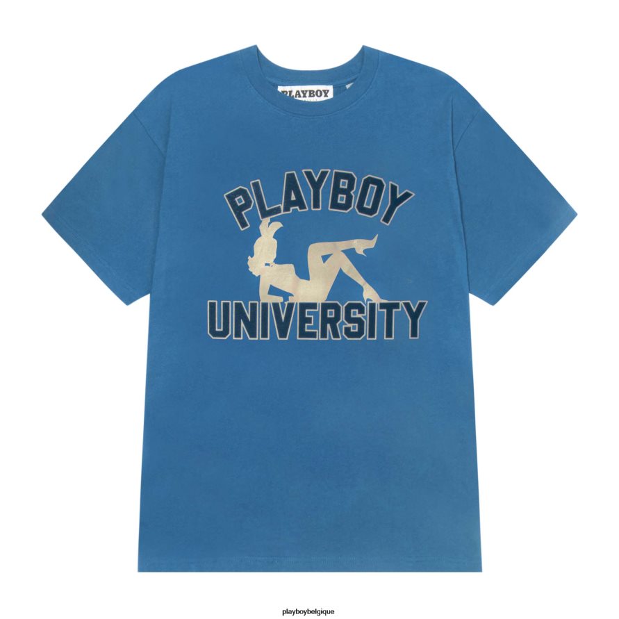 t-shirt universitaire Playboy vêtements bleu clair Hommes 224ZVZ287