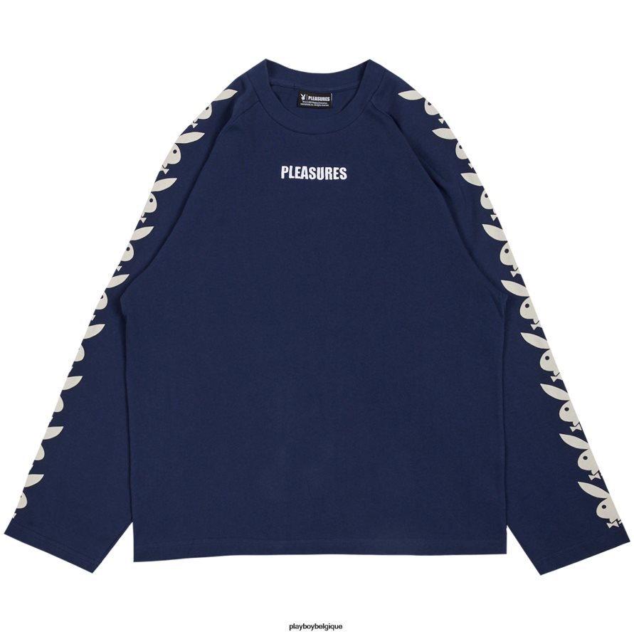 tête de lapin manches longues raglan Playboy x Pleasures vêtements marine Hommes 224ZVZ177