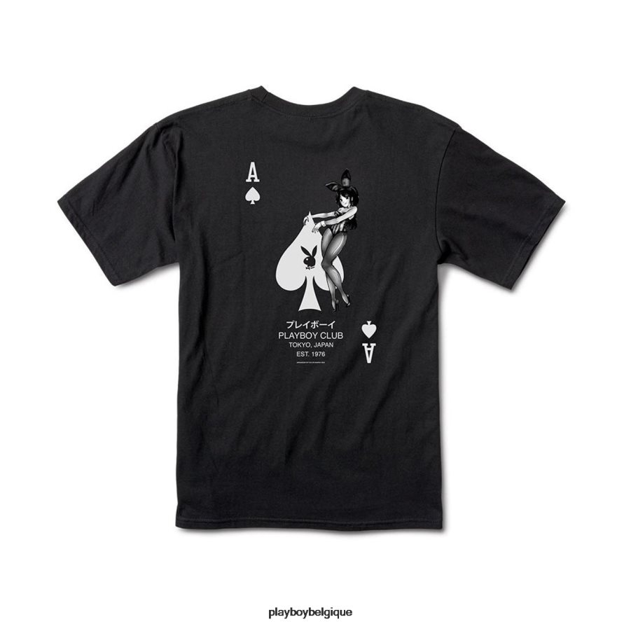 tee-shirt as de pique Playboy vêtements noir Hommes 224ZVZ1