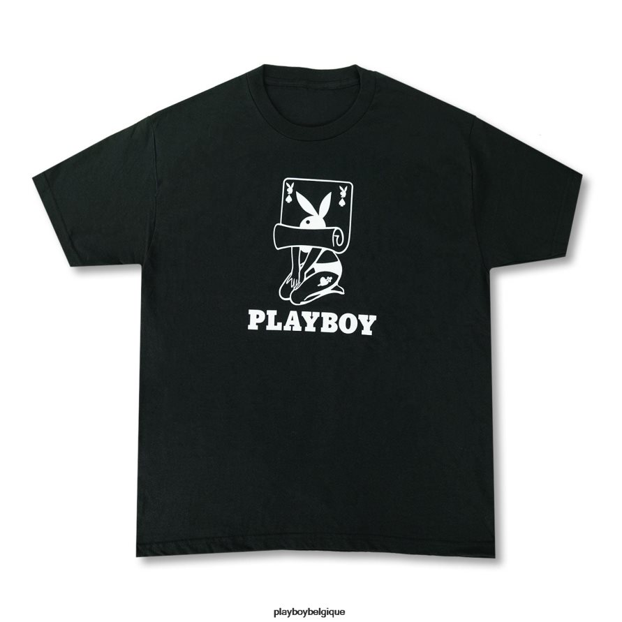 tee-shirt à carte roulante Playboy vêtements noir Hommes 224ZVZ93