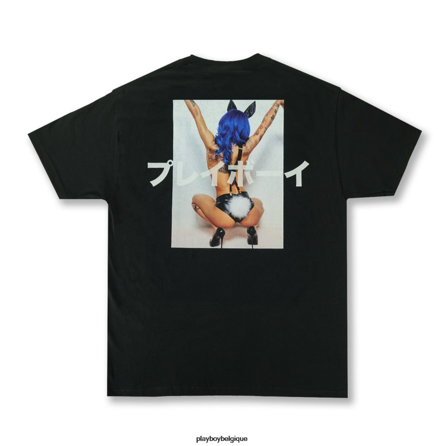 tee-shirt kanji Playboy x Coi Leray vêtements noir Hommes 224ZVZ326