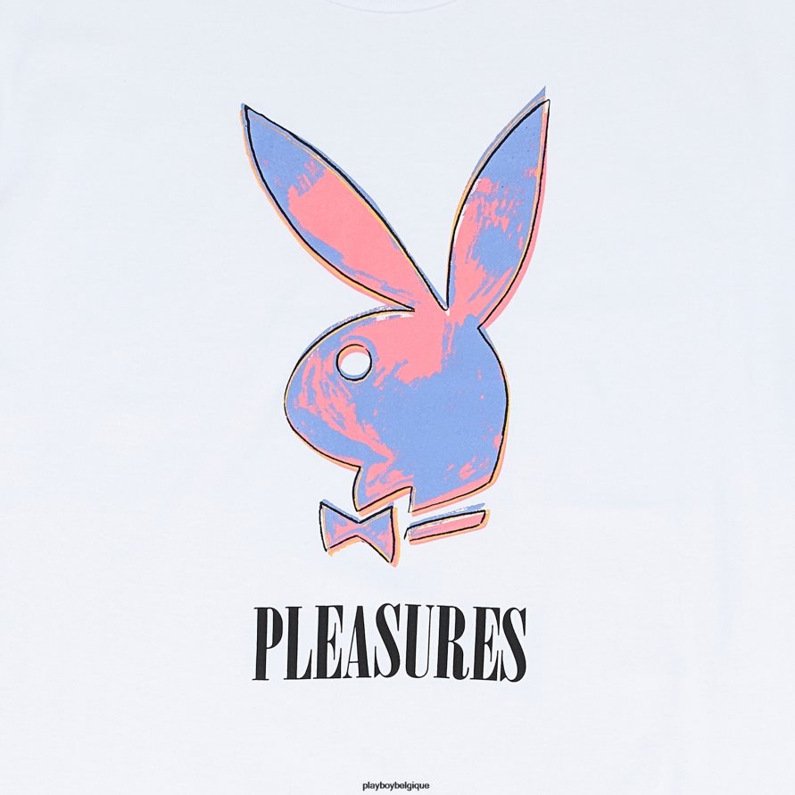 tee-shirt pop-art Playboy x Pleasures vêtements blanc Hommes 224ZVZ131