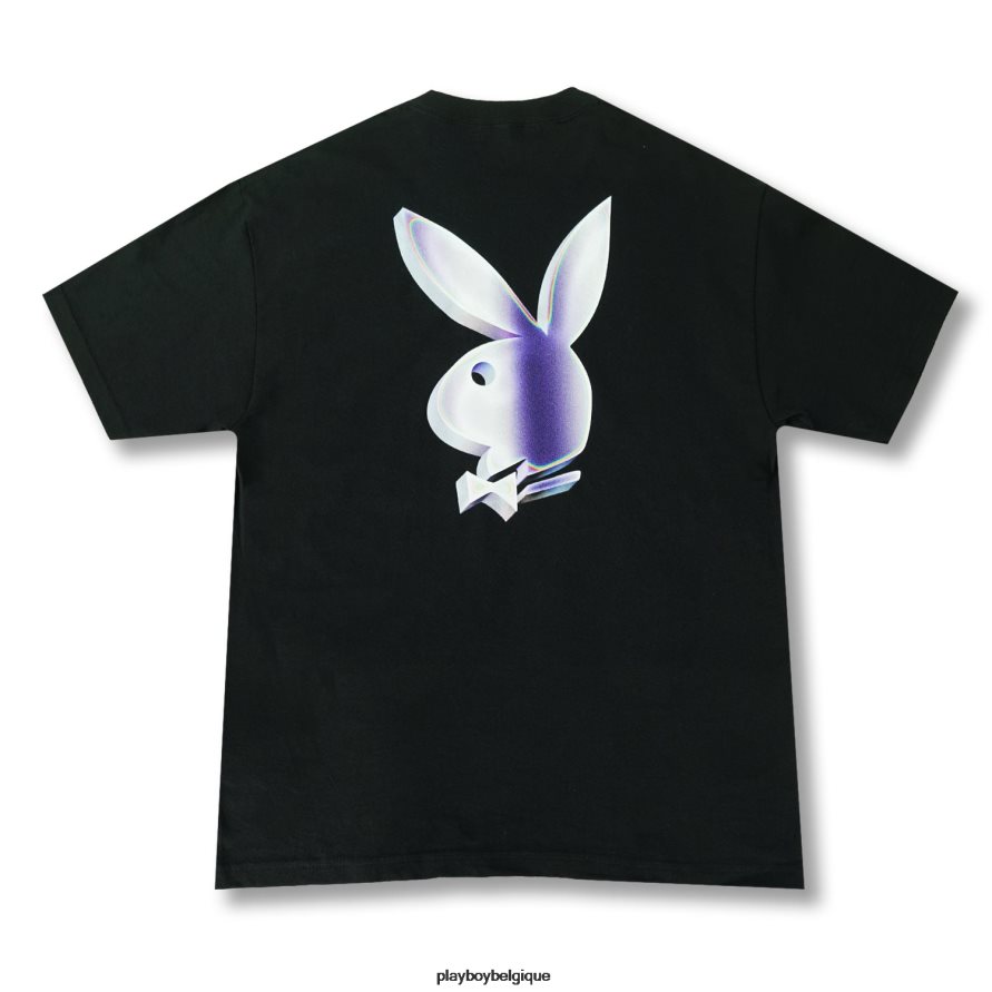 tee-shirt tête de lapin chromé Playboy vêtements noir Hommes 224ZVZ23