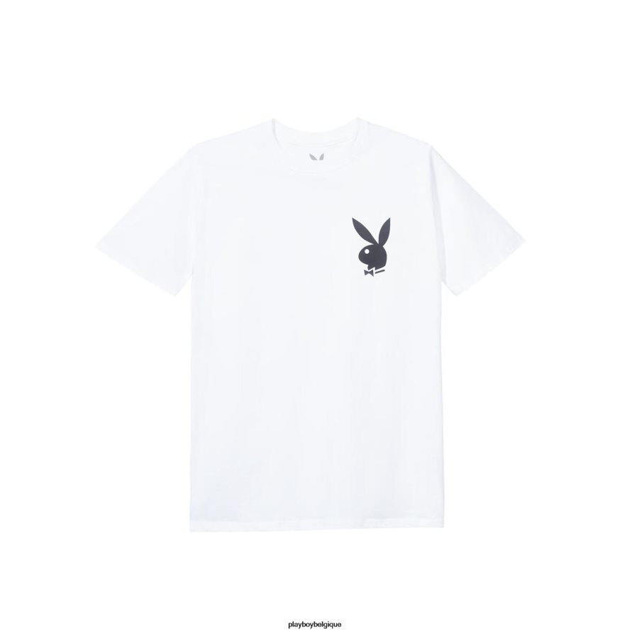 tee-shirt tête de mât et tête de lapin Playboy vêtements blanc Hommes 224ZVZ19