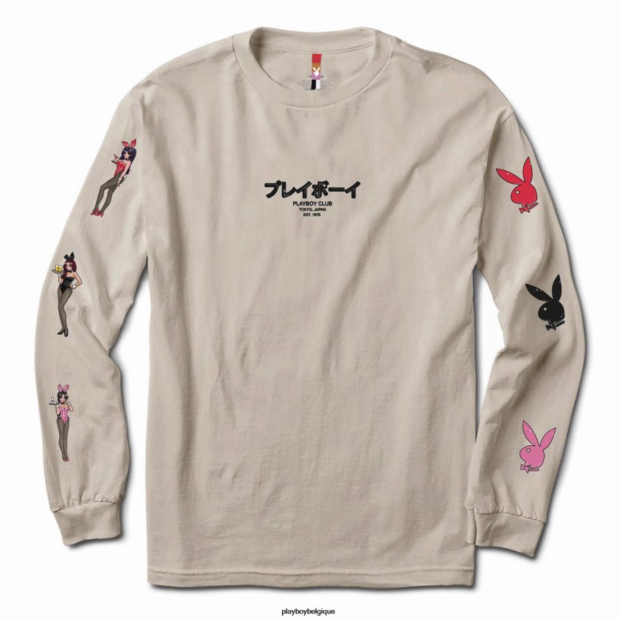 tokyo club bunny manches longues sable Playboy vêtements original Hommes 224ZVZ142