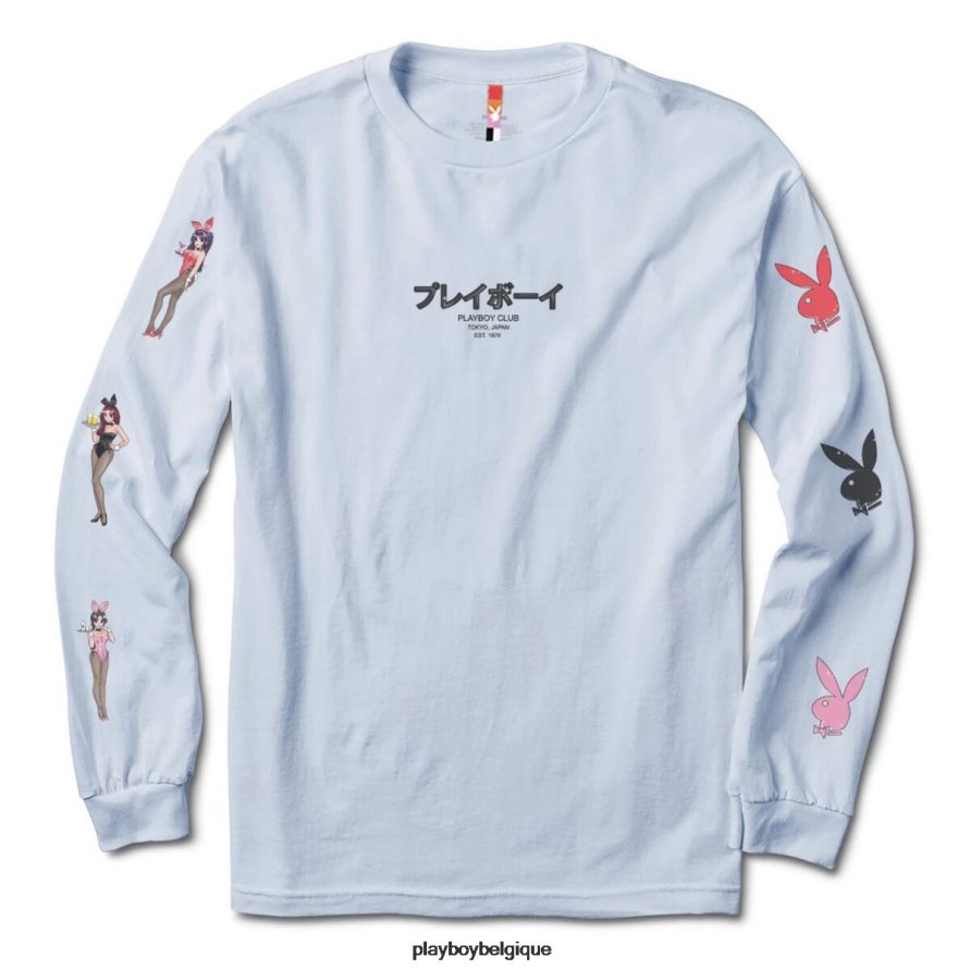 tokyo club bunny poudre à manches longues Playboy vêtements bleu Hommes 224ZVZ209