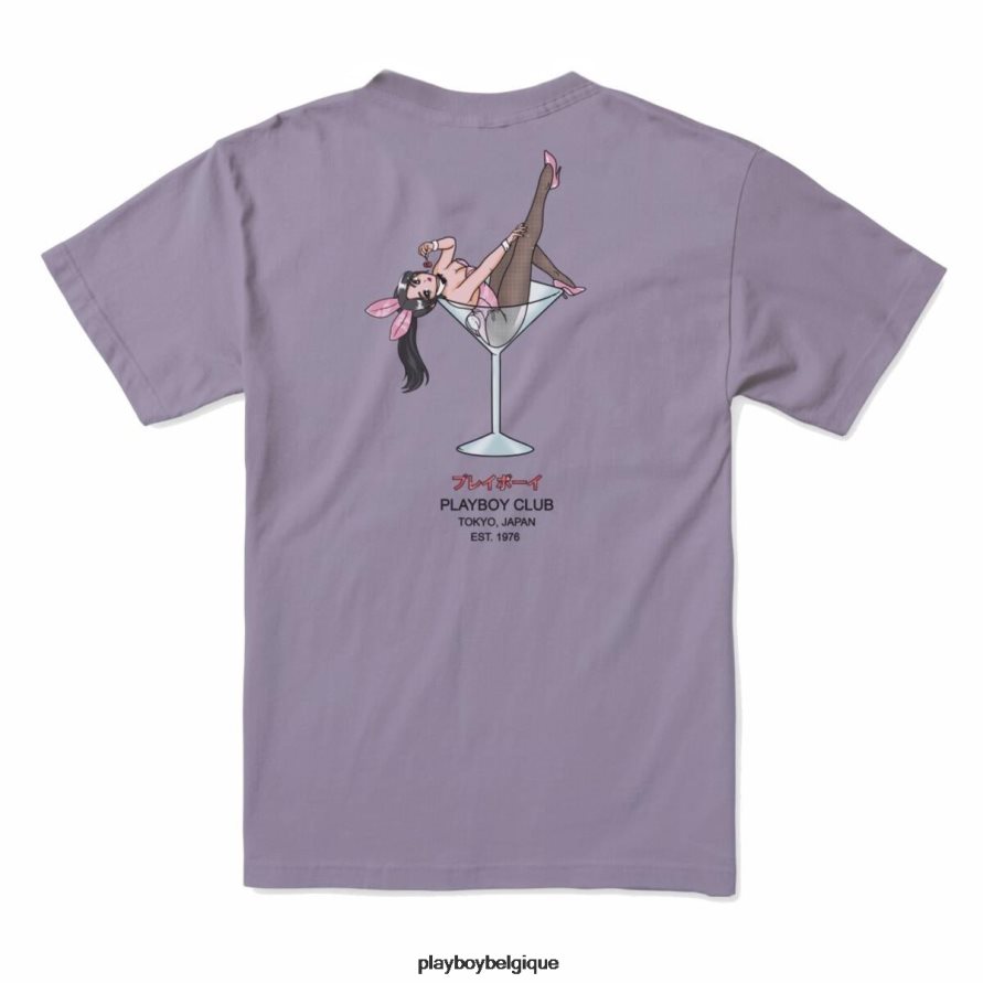 tokyo club t-shirt cerise martini Playboy vêtements lavande Hommes 224ZVZ147