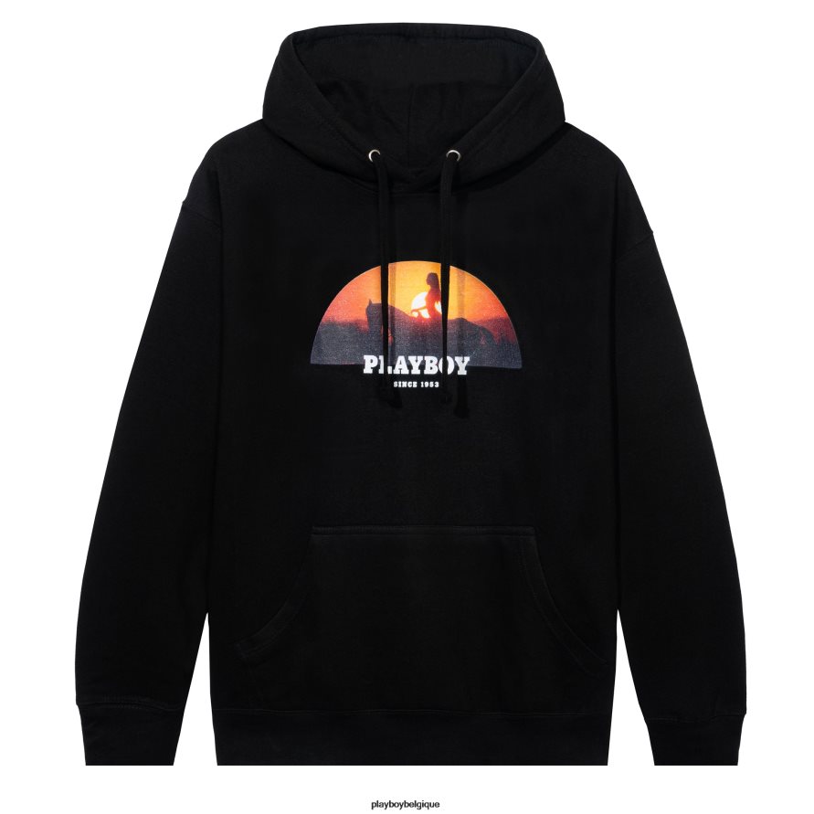 Décembre 1972 Playmate Mercy Rooney Sunset Rider Sweat à capuche Playboy vêtements original Hommes 224ZVZ376
