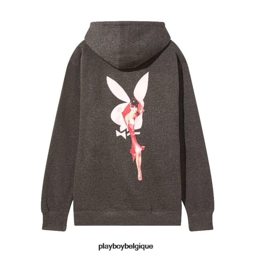 août 1965 cover sweat à capuche zippé anthracite Playboy vêtements original Hommes 224ZVZ439