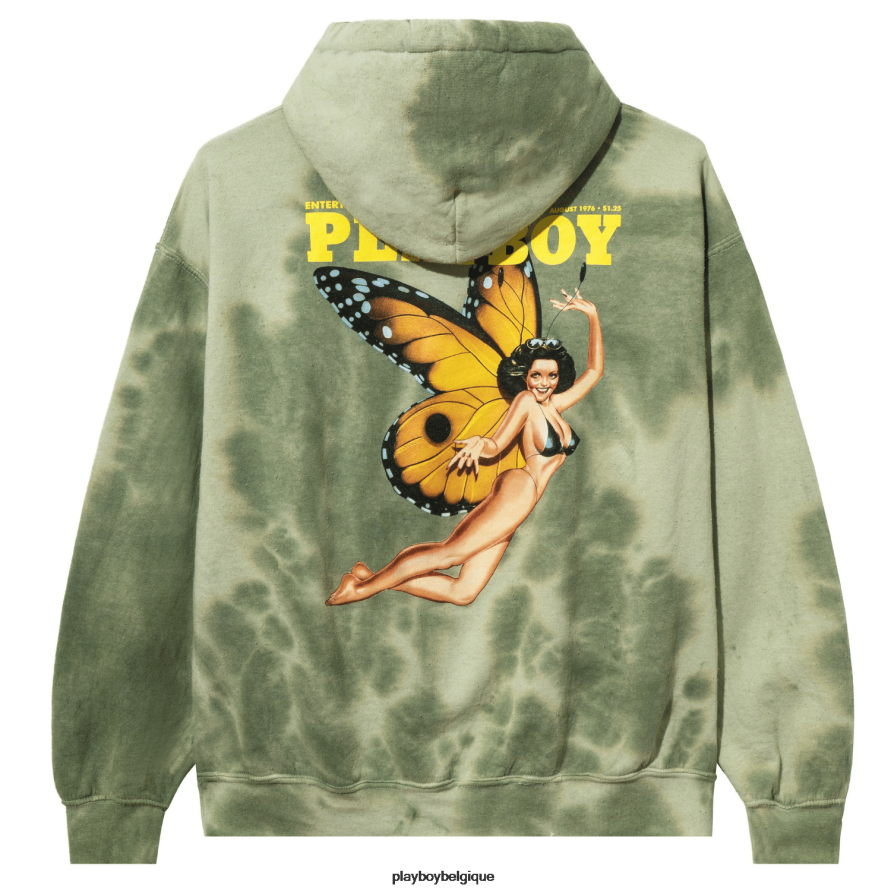 août 1976 couverture sweat à capuche tie-dye Playboy vêtements vert Hommes 224ZVZ345