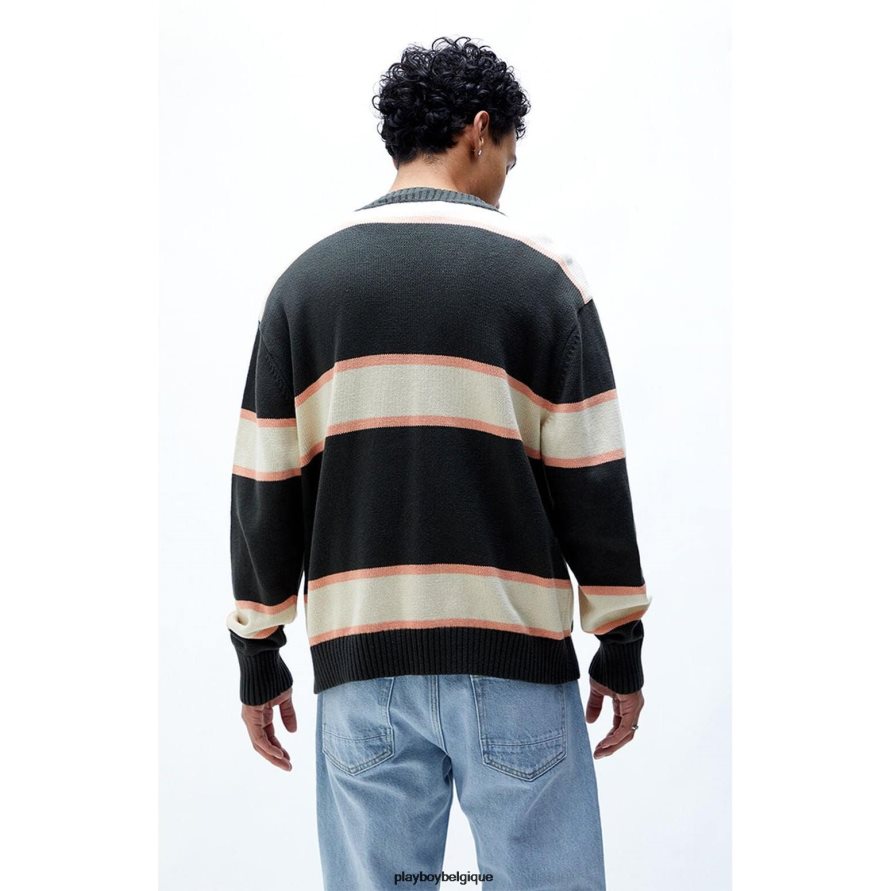 cardigan cache-cache Playboy vêtements noir Hommes 224ZVZ493