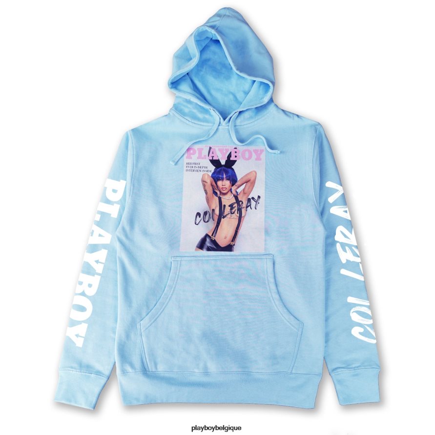 couverture à capuche Playboy x Coi Leray vêtements bleu bébé Hommes 224ZVZ527