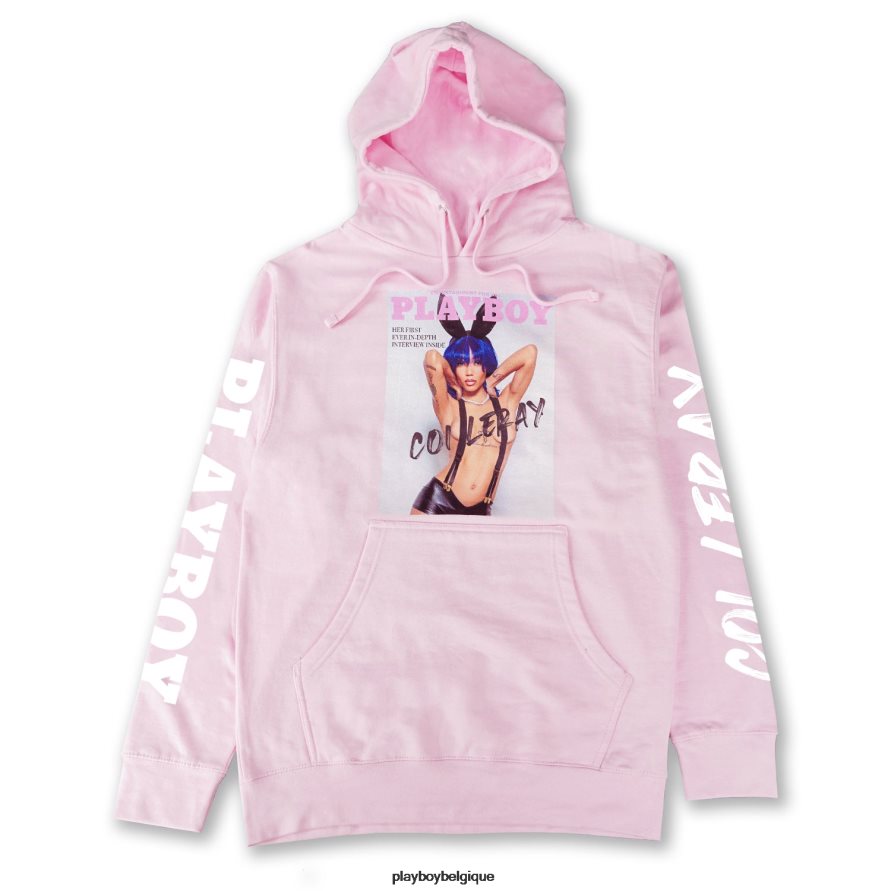 couverture à capuche Playboy x Coi Leray vêtements rose Hommes 224ZVZ528