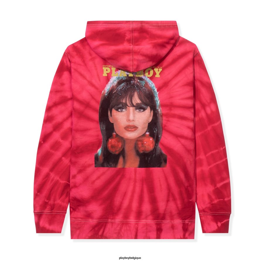 décembre 1966 sweat à capuche tie dye cover Playboy vêtements rouge Hommes 224ZVZ464