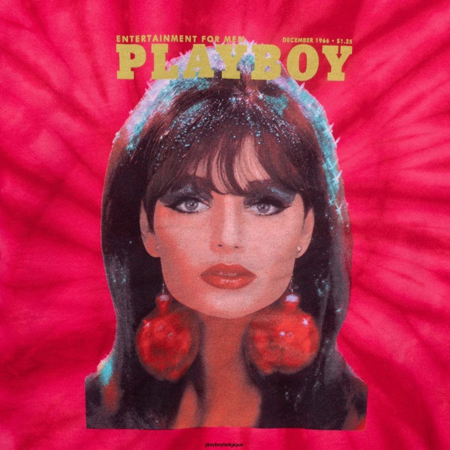 décembre 1966 sweat à capuche tie dye cover Playboy vêtements rouge Hommes 224ZVZ464