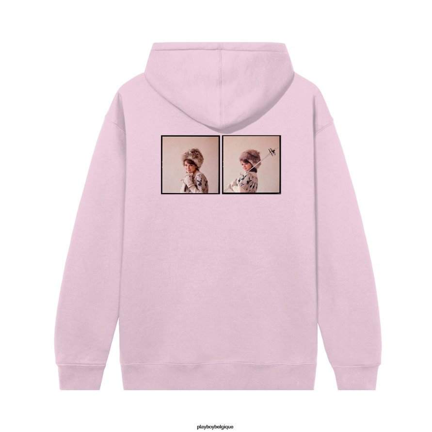 janvier 1964, camarade de jeu, Sharon Rogers, sweat à capuche Playboy vêtements rose Hommes 224ZVZ446