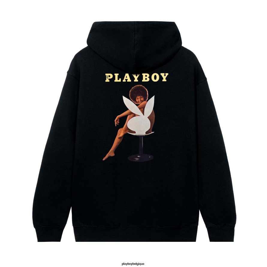 octobre 1971 Darine Stern Cover Sweat à capuche Playboy vêtements noir Hommes 224ZVZ410