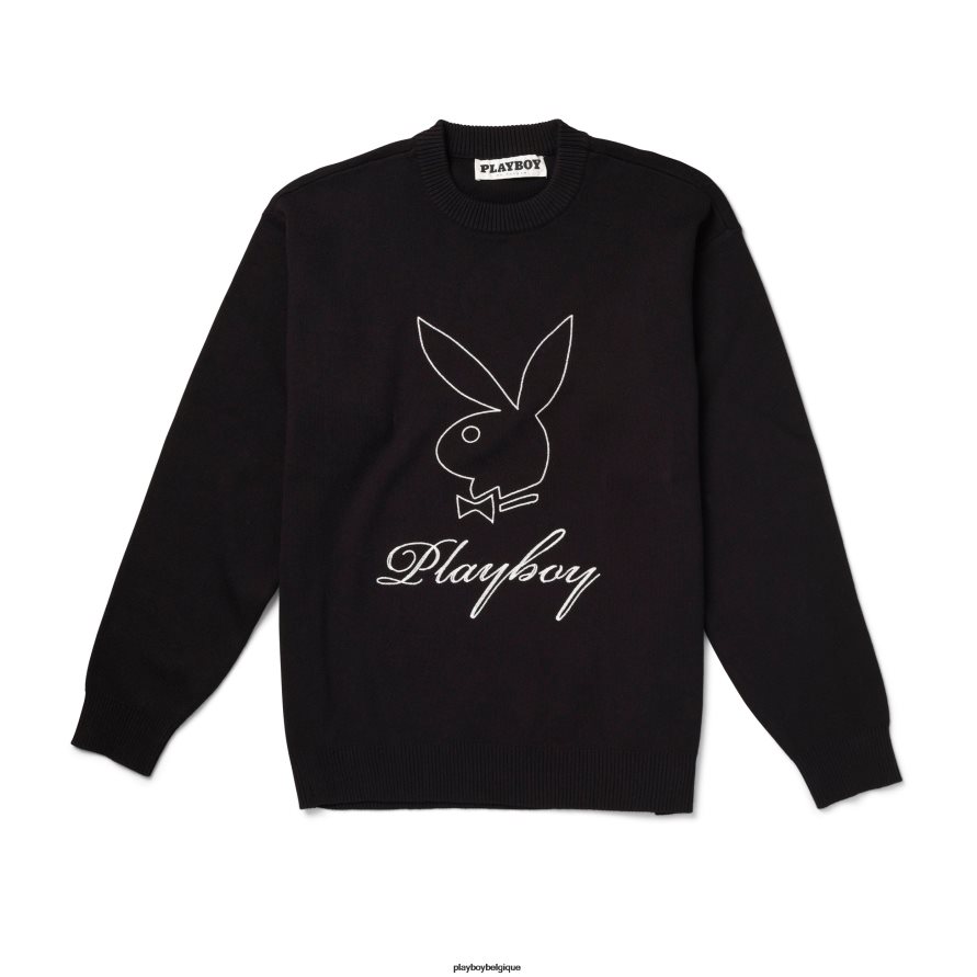 pull classique Playboy vêtements noir Hommes 224ZVZ471