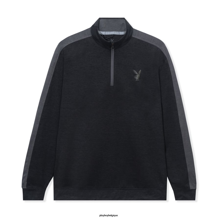 puma golf quarter zip Playboy vêtements noir Hommes 224ZVZ457