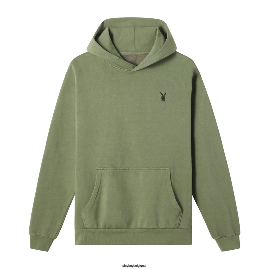 sweat à capuche basique lapin Playboy vêtements vert Hommes 224ZVZ521