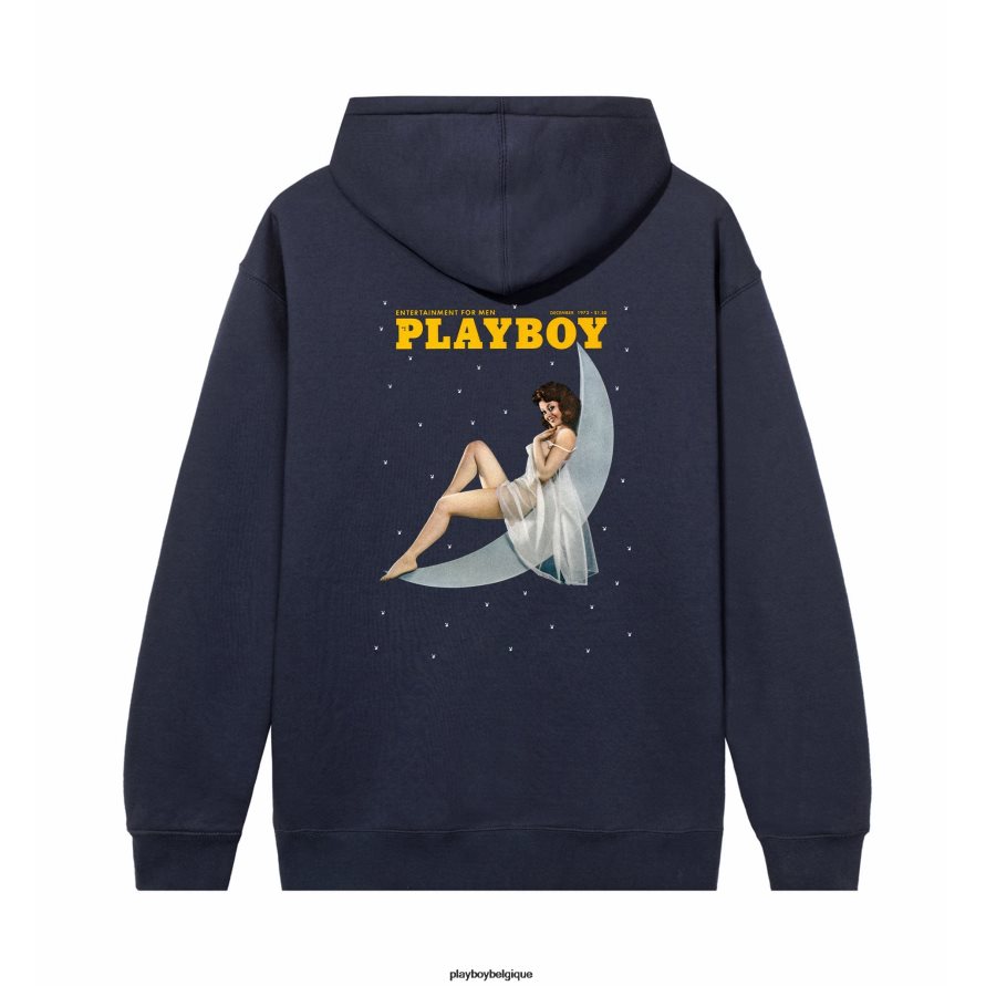 sweat à capuche de couverture de décembre 1973 Playboy vêtements marine Hommes 224ZVZ378