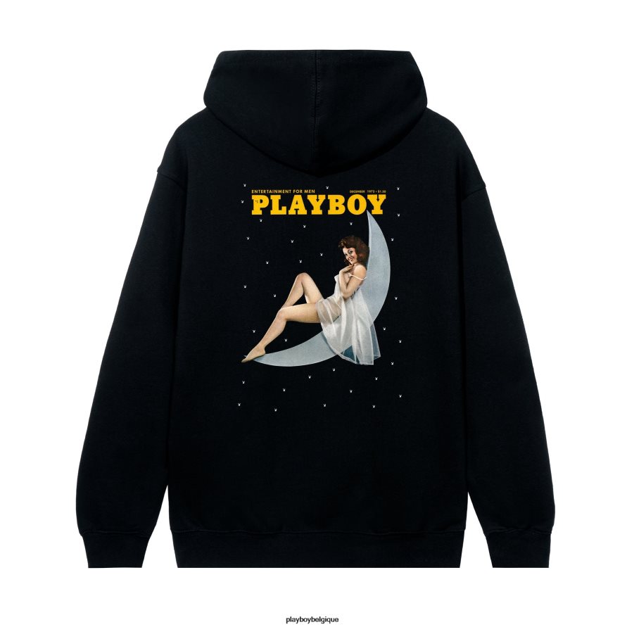 sweat à capuche de couverture de décembre 1973 Playboy vêtements noir Hommes 224ZVZ377