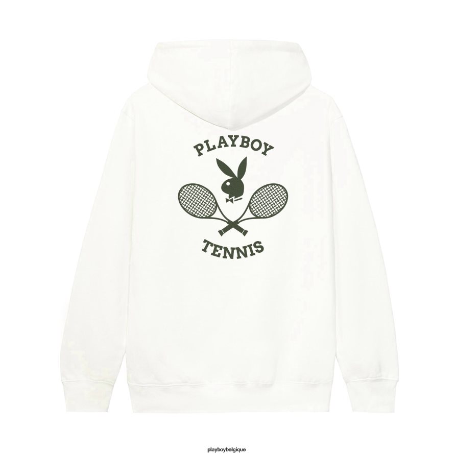 sweat à capuche du club de tennis Playboy vêtements blanc cassé Hommes 224ZVZ424