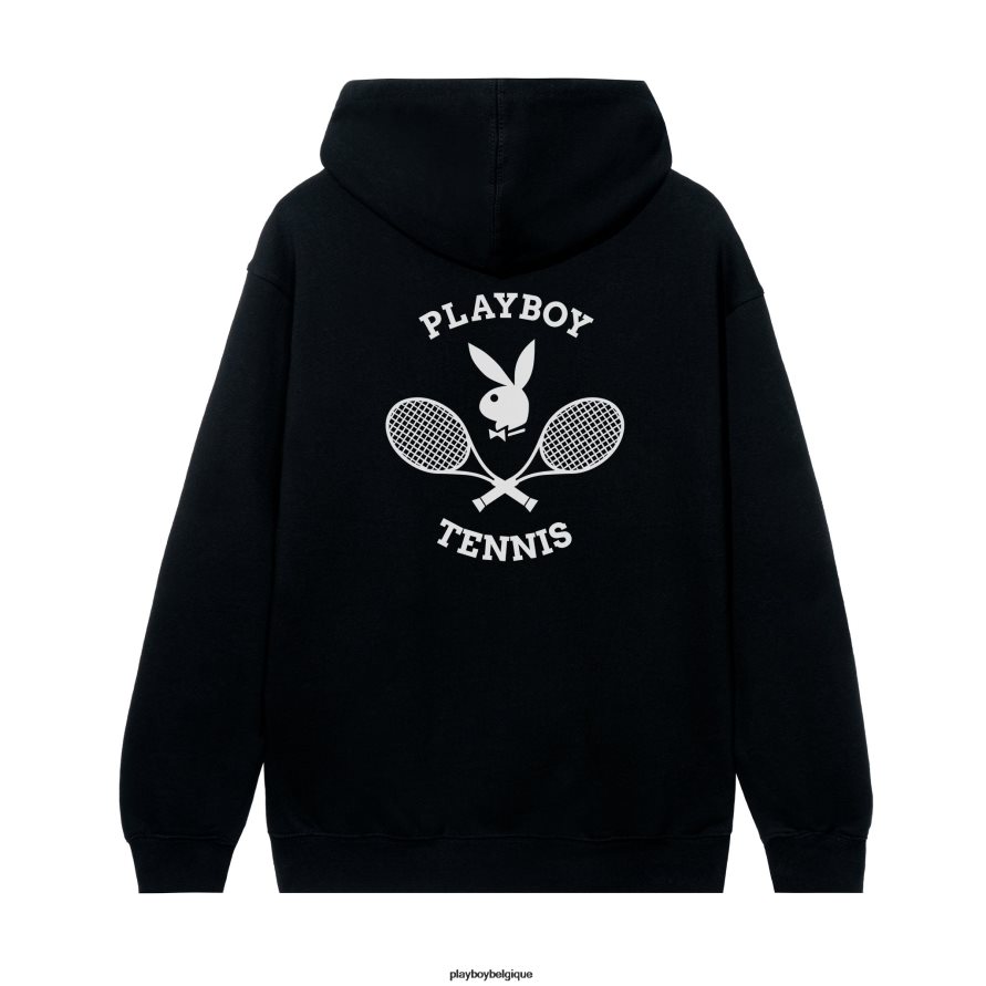 sweat à capuche du club de tennis Playboy vêtements noir Hommes 224ZVZ426