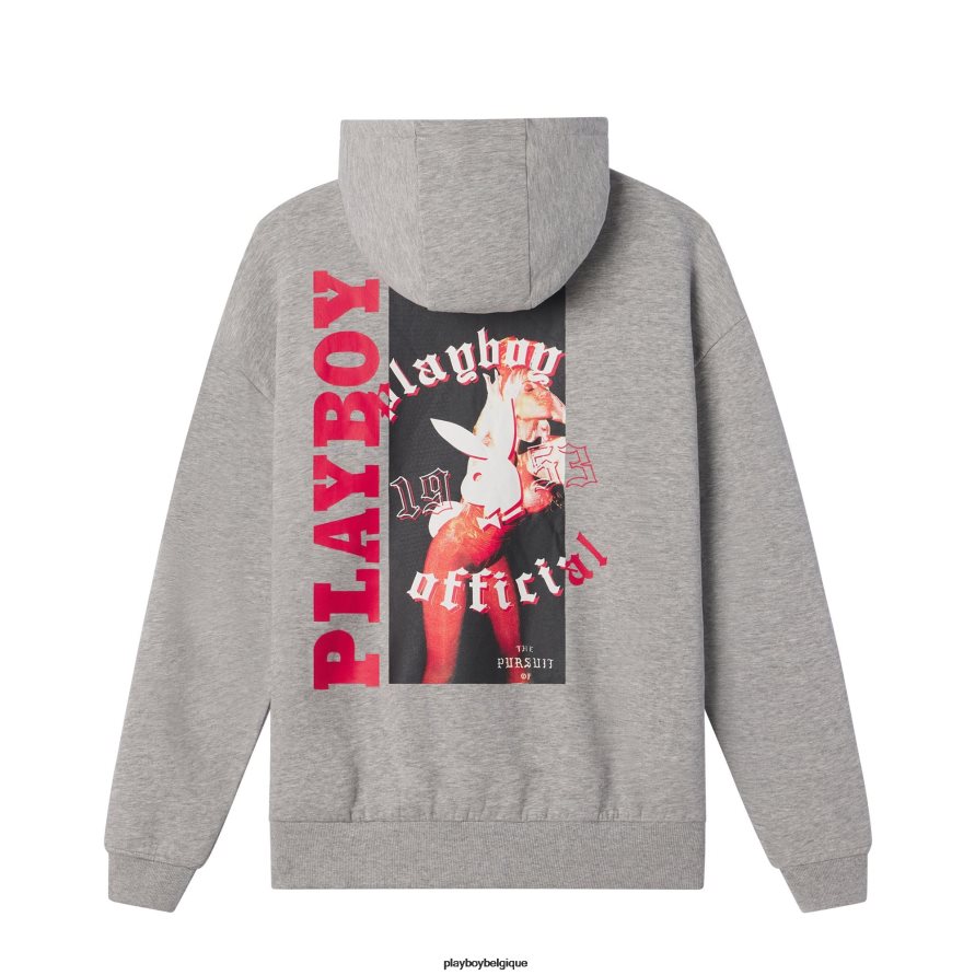 sweat à capuche lapin Playboy vêtements gris Hommes 224ZVZ469