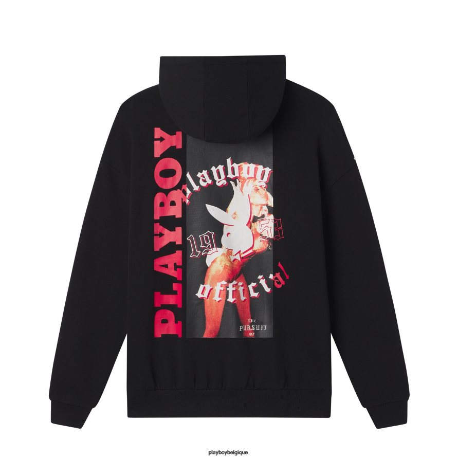 sweat à capuche lapin Playboy vêtements noir Hommes 224ZVZ468