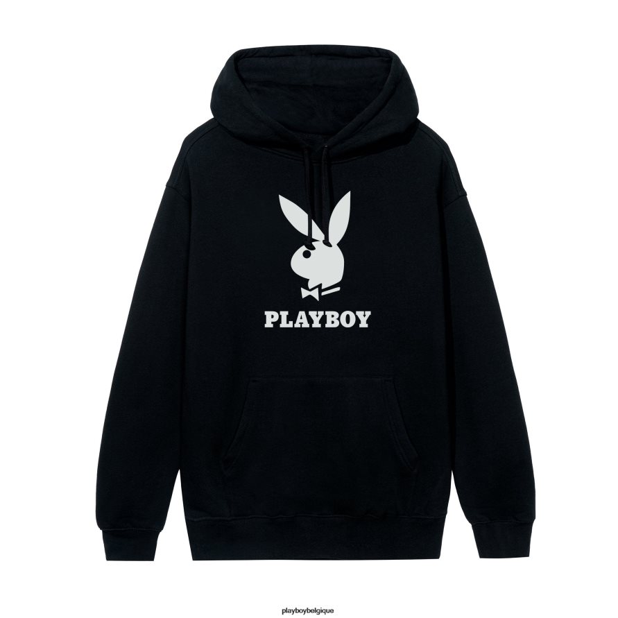 sweat à capuche à logo Playboy vêtements noir Hommes 224ZVZ396