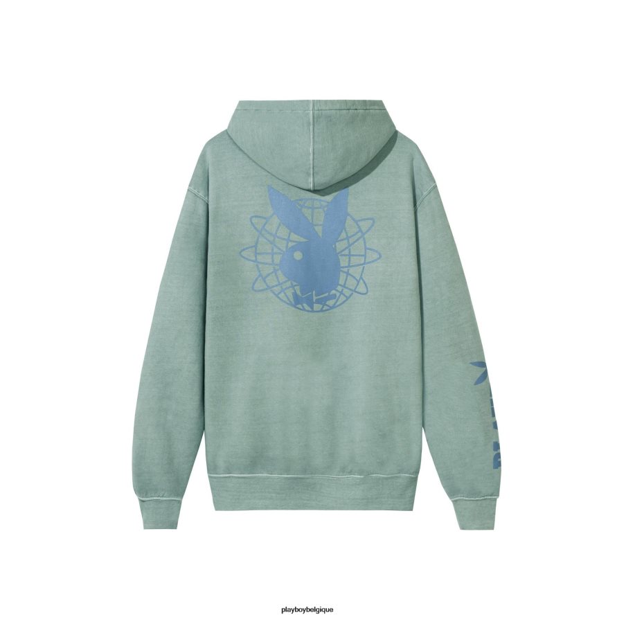 sweat à capuche plby délavé au soleil Playboy vêtements bleu Hommes 224ZVZ454