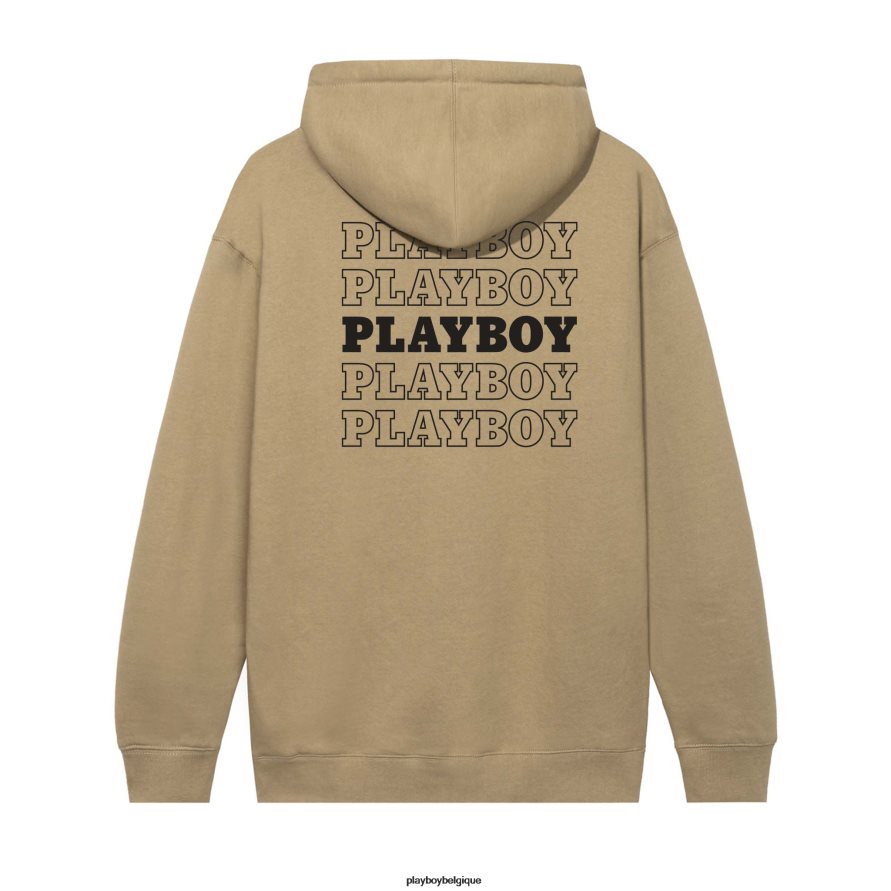 sweat à capuche à tête de mât répétitif Playboy vêtements bronzer Hommes 224ZVZ416
