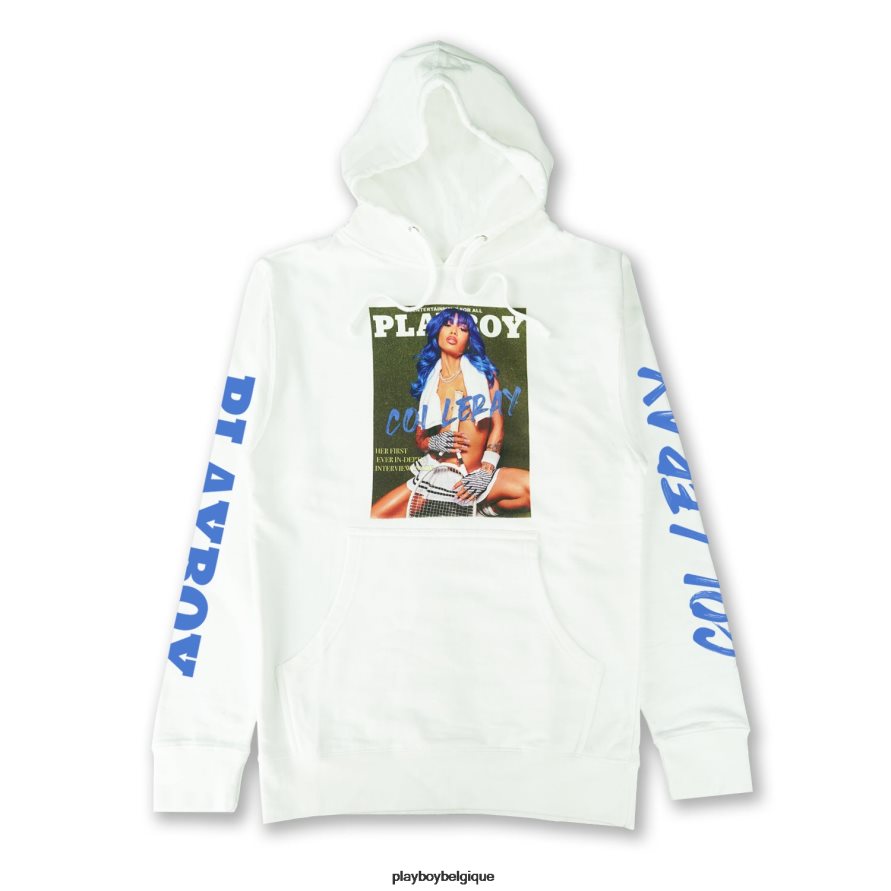 sweat à capuche tennis Playboy x Coi Leray vêtements blanc Hommes 224ZVZ530