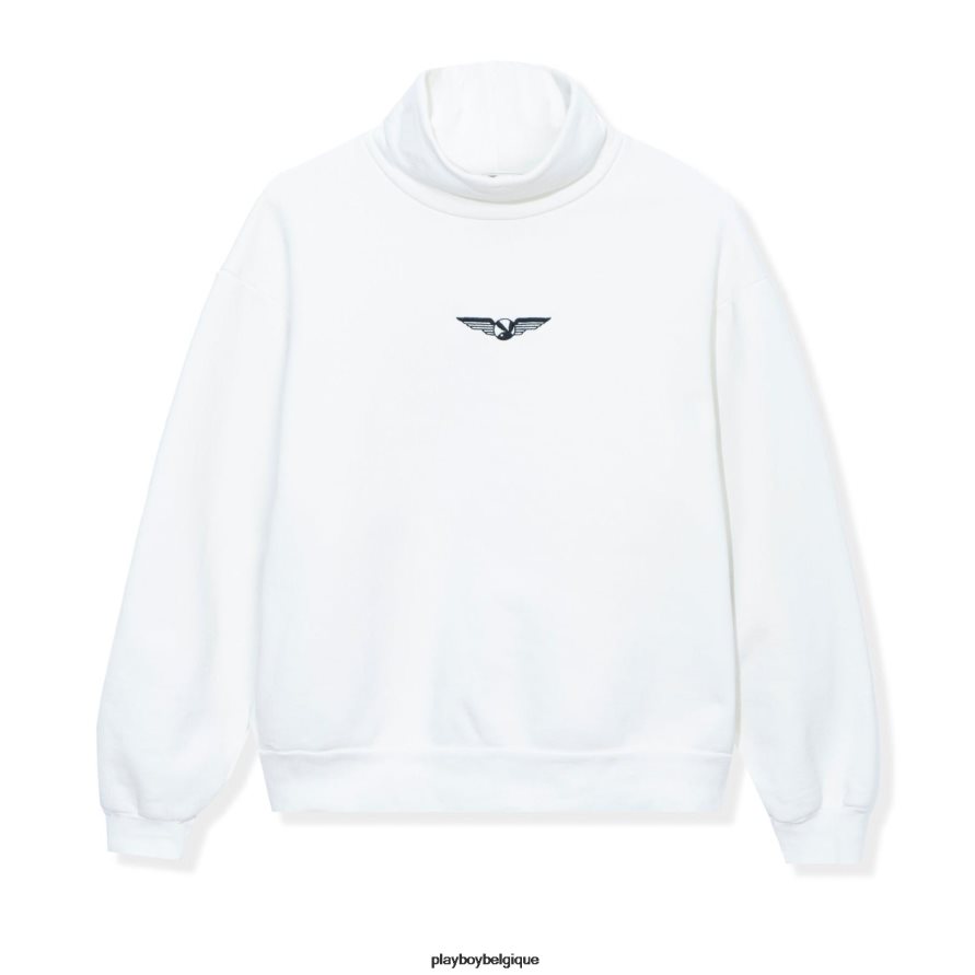 sweat-shirt à col montant avec ailes d'aviation Playboy vêtements os Hommes 224ZVZ460