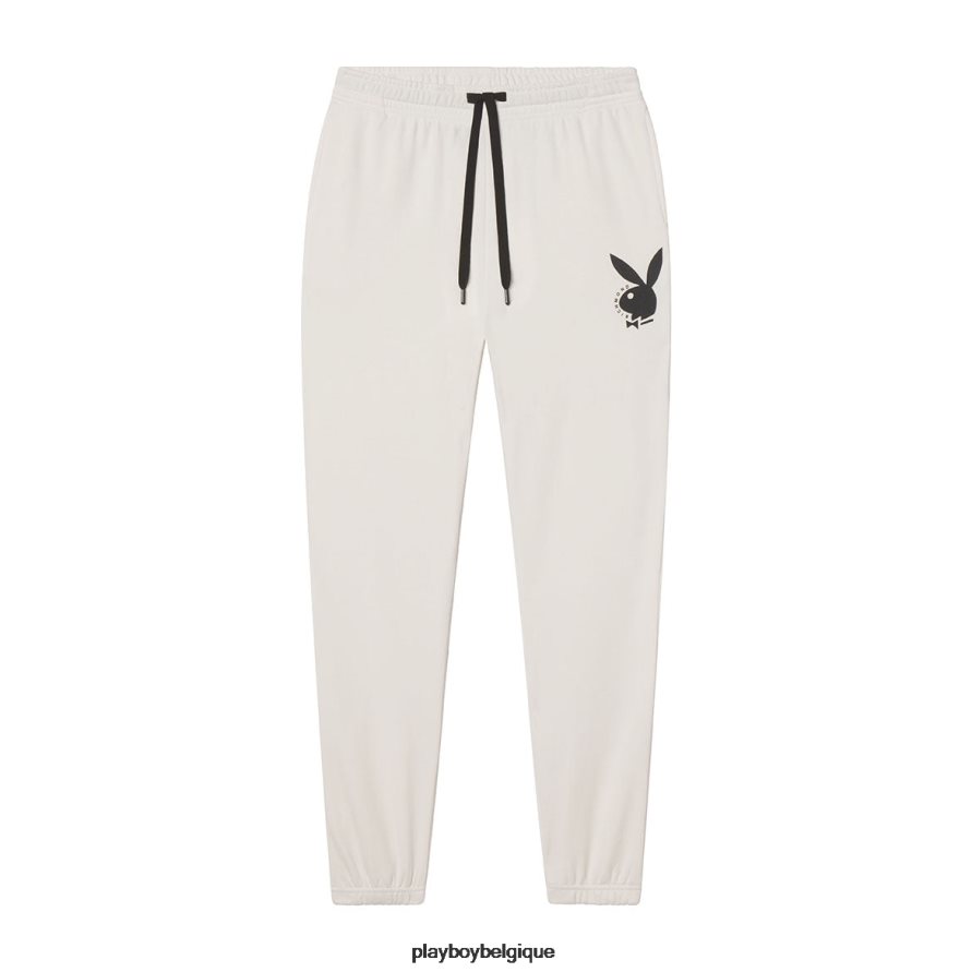 pantalon de jogging classique à logo Playboy x John Richmond vêtements blanc cassé Hommes 224ZVZ614