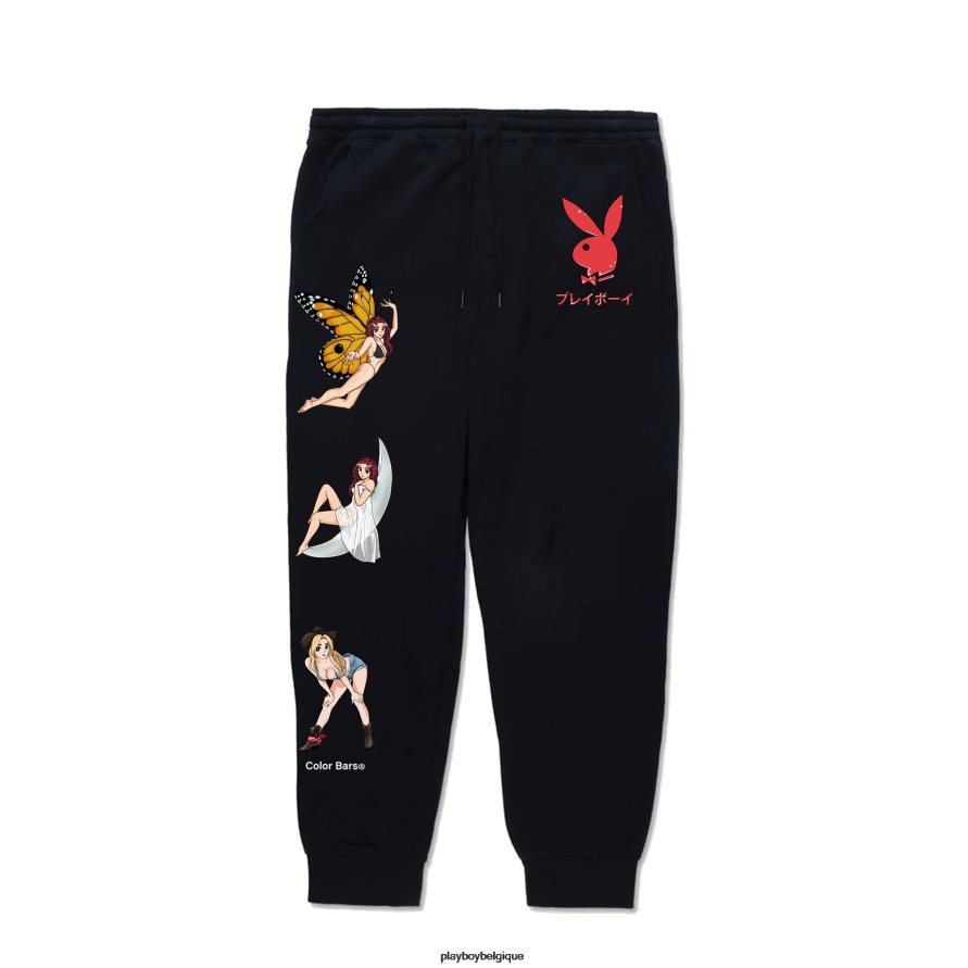 pantalon de survêtement covergirl du club de tokyo Playboy vêtements noir Hommes 224ZVZ575