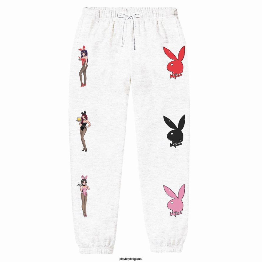 pantalon de survêtement lapin du club de tokyo Playboy vêtements blanc Hommes 224ZVZ581