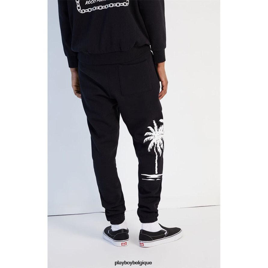 pantalon de survêtement pb palms Playboy vêtements noir Hommes 224ZVZ570