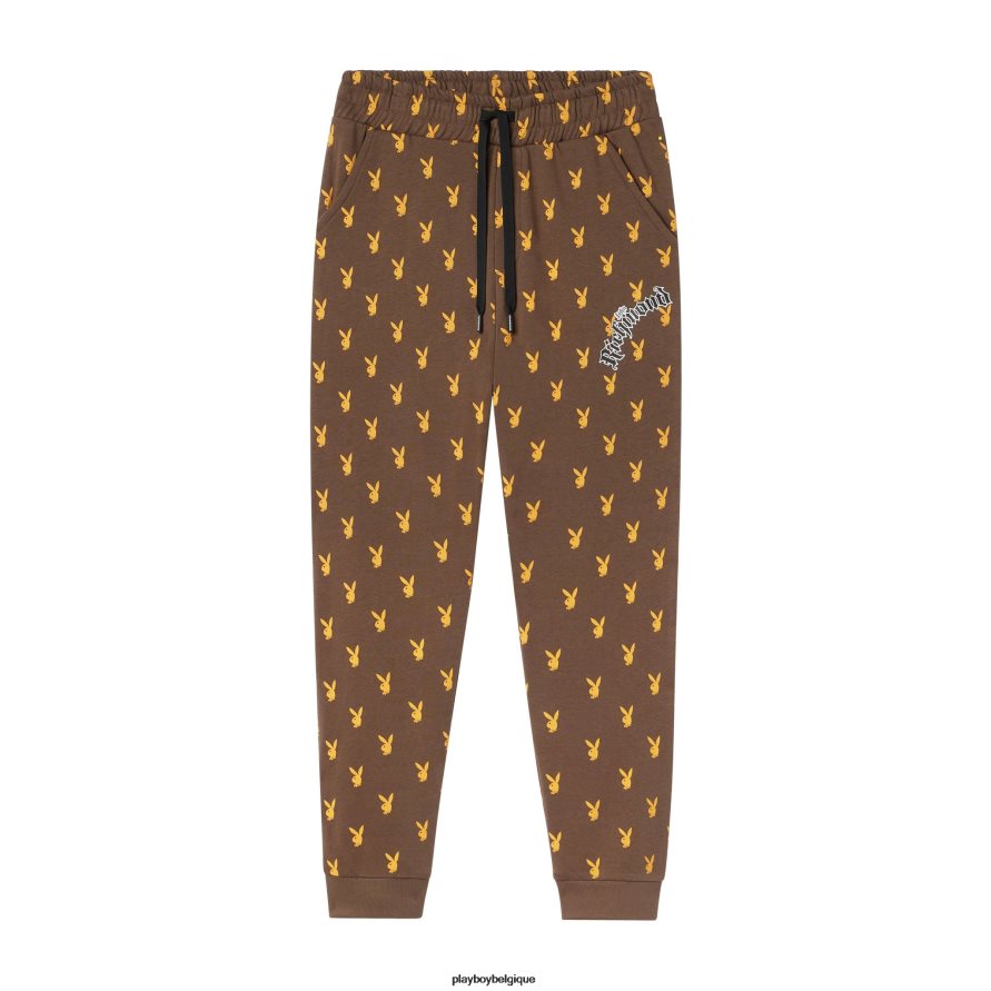 pantalon de survêtement à tête de lapin à répétition Playboy x John Richmond vêtements brun Hommes 224ZVZ615