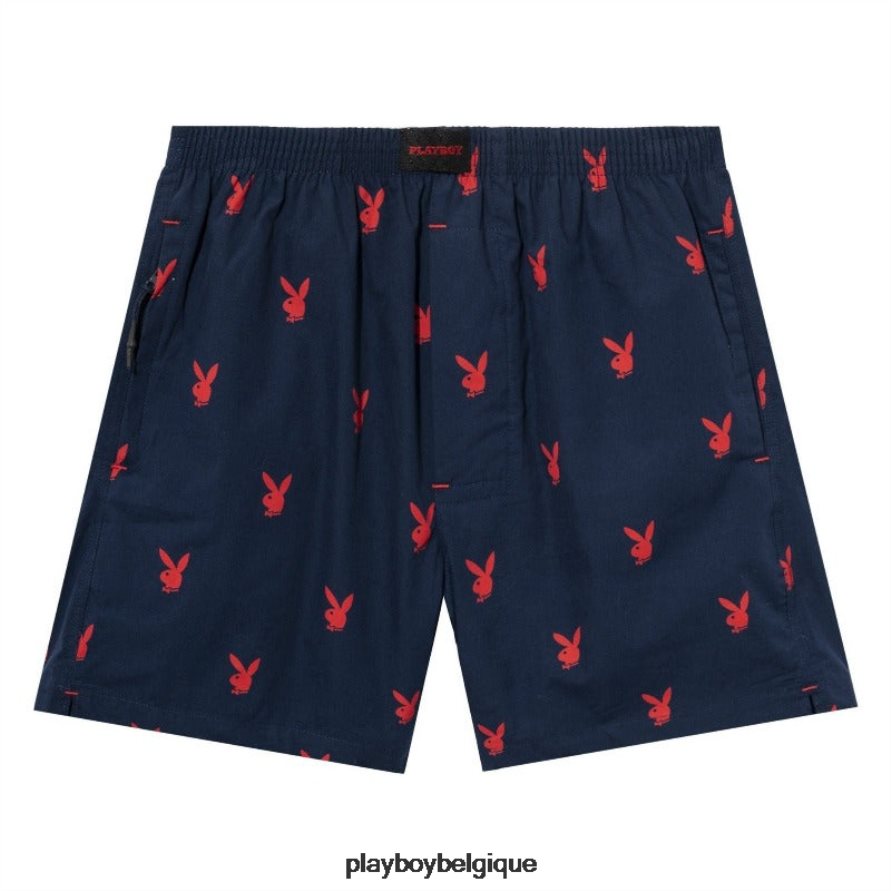 short de détente à tête de lapin à répétition Playboy vêtements rouge Hommes 224ZVZ582